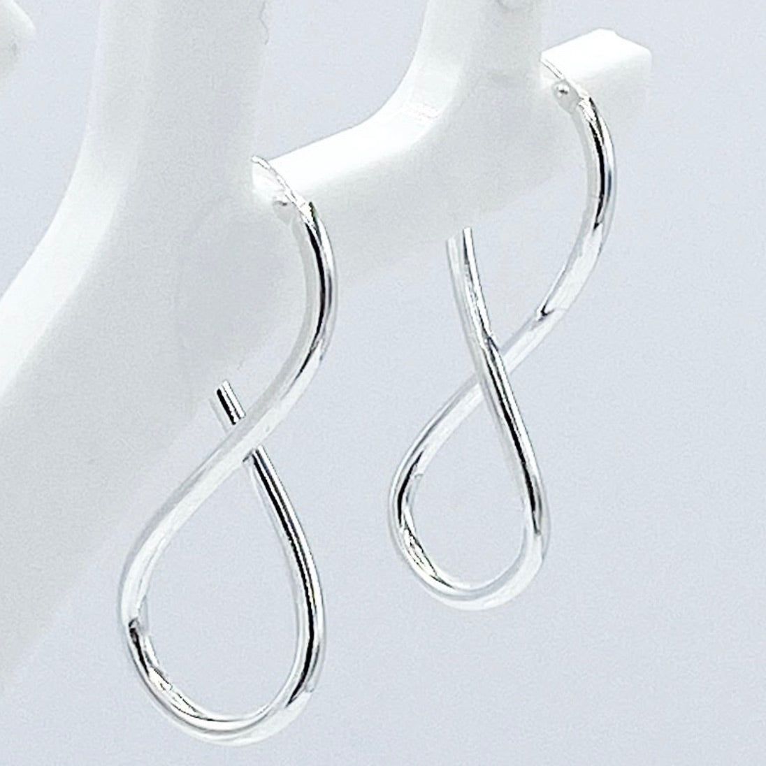 Boucles D'Oreilles Argent Massif Signe Infinie 3.58G