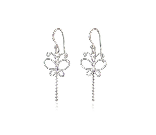 Boucles D'Oreilles Papillon Argent 925 Massif 1.37G
