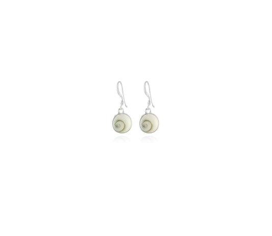 Boucles D'Oreilles Argent 925 Massif Nacre 0.87G