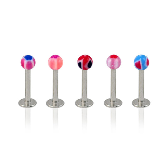 Piercing Labret Acier Chirurgical 316L Vendu Par 5Pcs