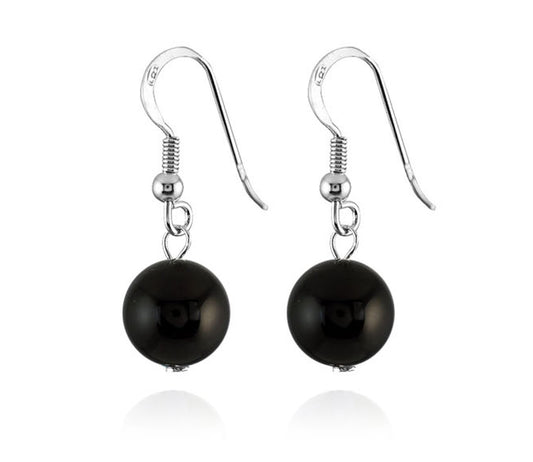 Boucles D'Oreilles Argent 925 Onyx
