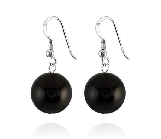 Boucles D'Oreilles Argent 925 Onyx