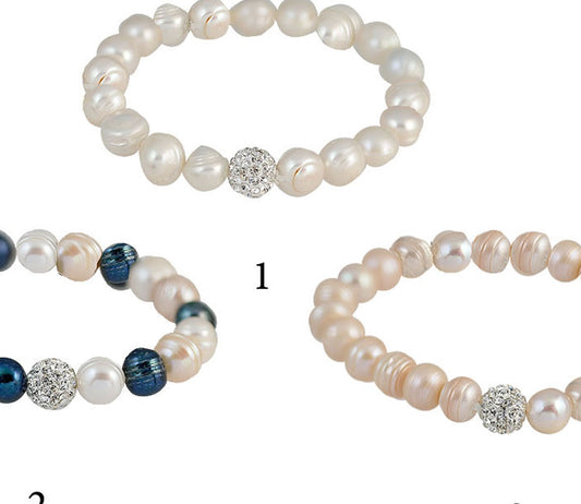 Braclet Perle D Eau Douce Taille De Perle: 9-10Mm