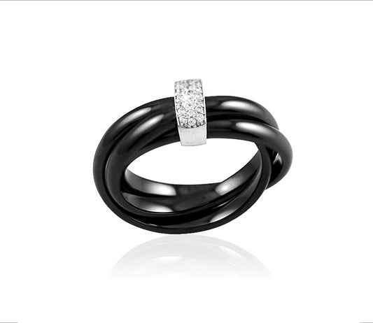 Bague Argent Ceramique 0.9G
