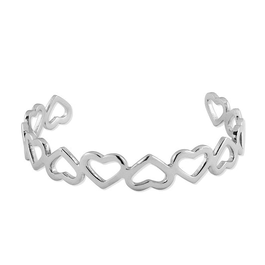 Bracelet Jonc Acier Inoxydable Cœur