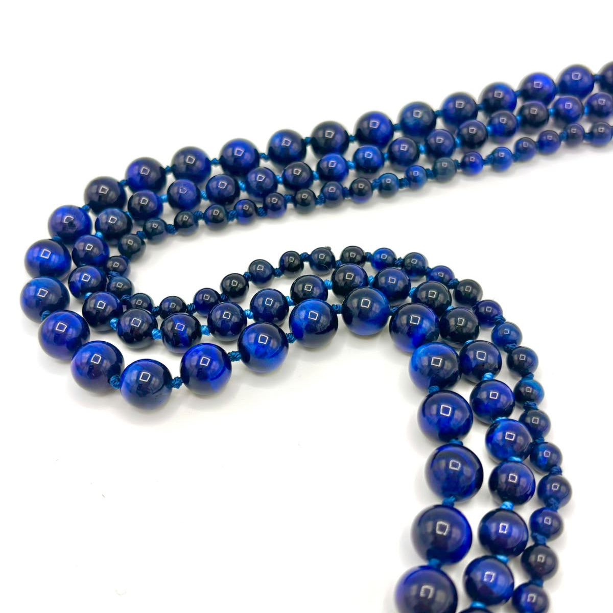 Collier Pierre Naturelle Œil Du Tigre Bleu