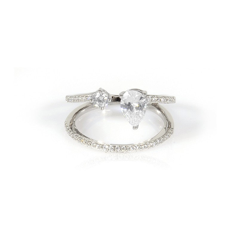 Bague Argent Cz Goutte