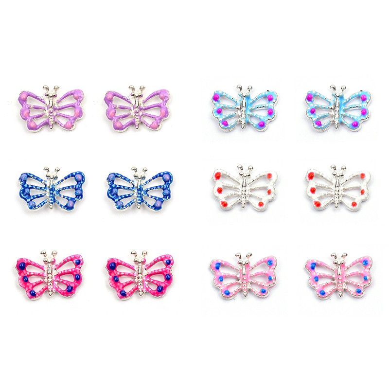 Boucles D'Oreilles Argent 925 Papillon / Vendu par 6 paires