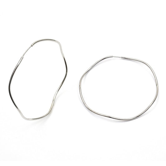 Boucles D'Oreilles Créoles Argent 925 Rhodié
