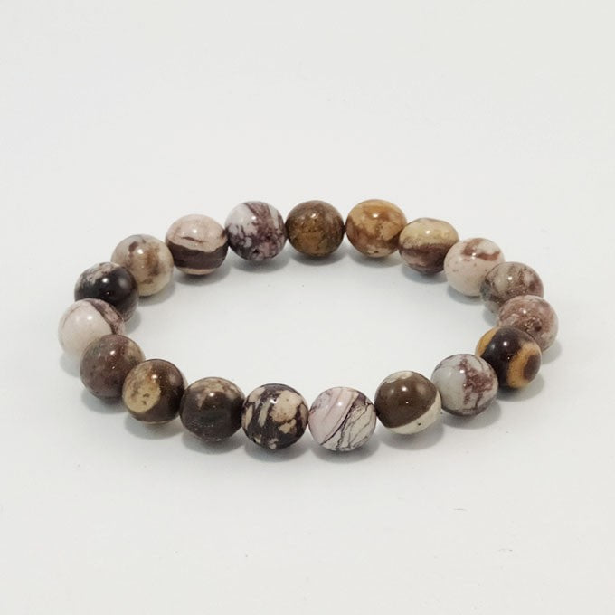 Bracelet En Pierre Naturelle Jaspe Zebre