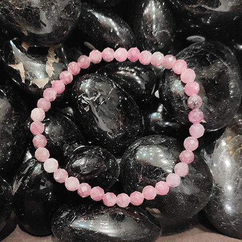 Bracelet Pierre Naturelle Tourmaline Rose Facettée