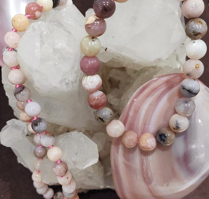 Collier Pierre Naturelle Opale Rose