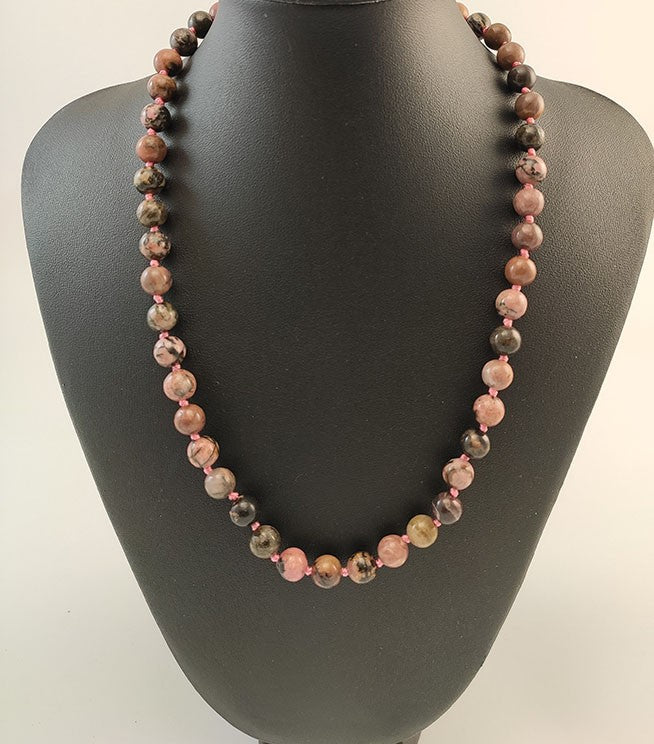Collier En Pierre Naturelle Rhodonite
