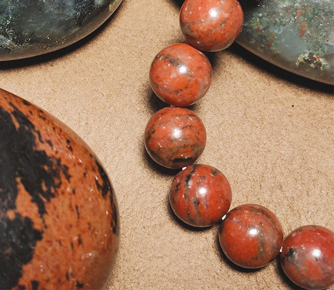 Bracelet Pierre Naturelle Jaspe Rouge