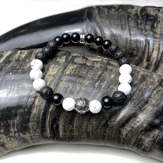 Bracelet Homme Pierre Naturelle Et Acier