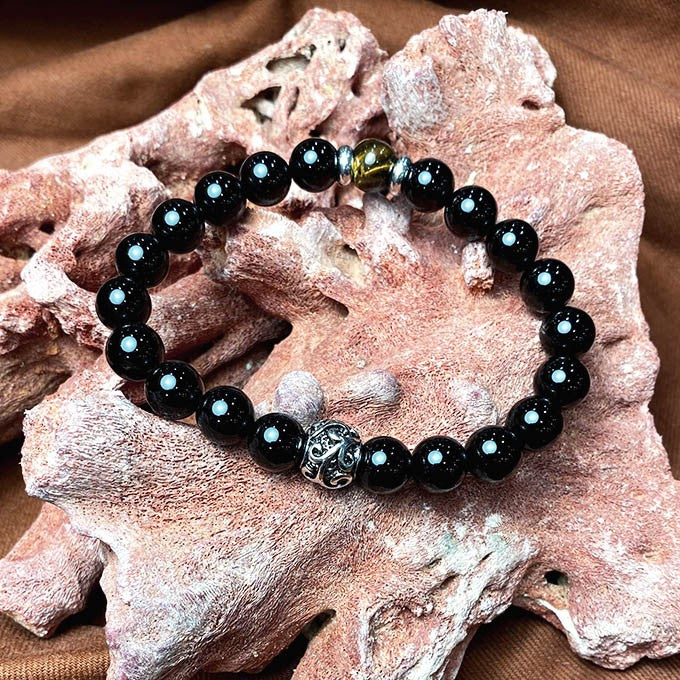Bracelet Homme Pierre Naturelle Et Acier