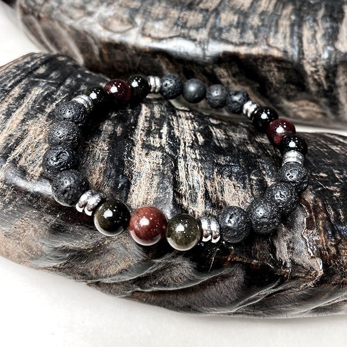 Bracelet Homme Pierre Naturelle Et Acier