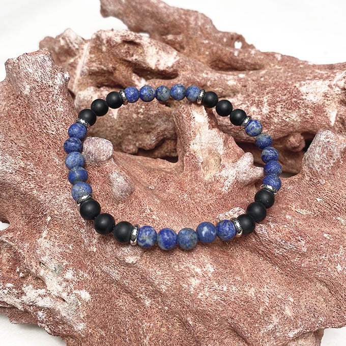 Bracelet Homme Pierre Naturelle Et Acier