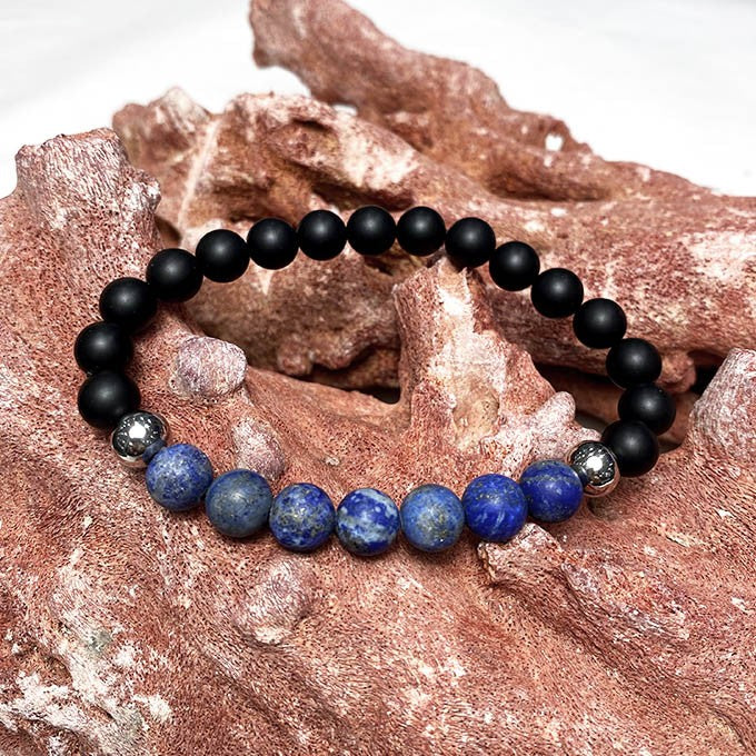 Bracelet Homme Pierre Naturelle Et Acier