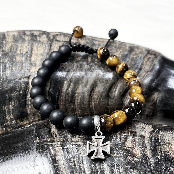 Bracelet Homme Pierre Naturelle Et Acier