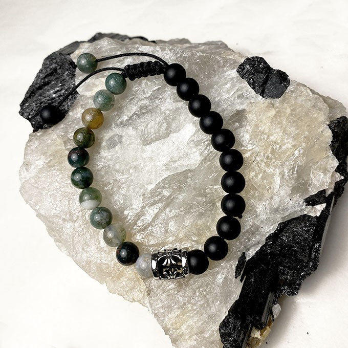 Bracelet Homme Pierre Naturelle Et Acier