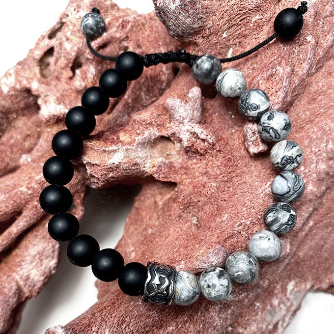 Bracelet Homme Pierre Naturelle Et Acier