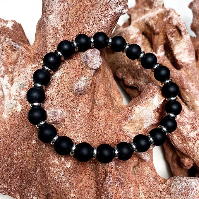 Bracelet Homme Pierre Naturelle Et Acier