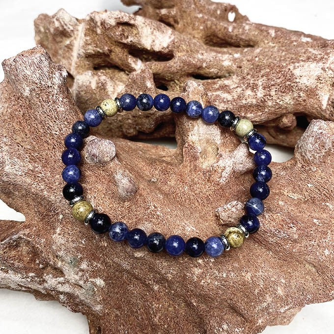 Bracelet Homme Pierre Naturelle Et Acier