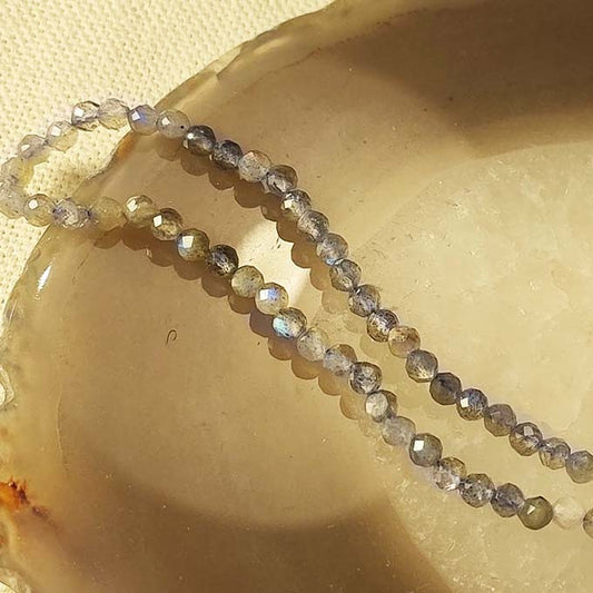 Collier Labradorite Facettée Avec Mousqueton En Acier