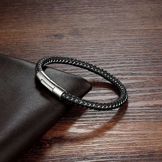Bracelet Homme Cuir Et Acier