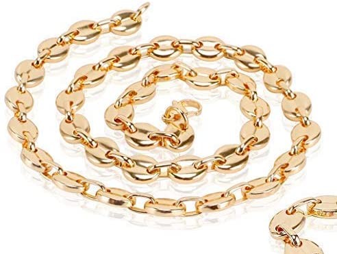 Collier Graine De Café Acier Inoxydable Doré 9Mm