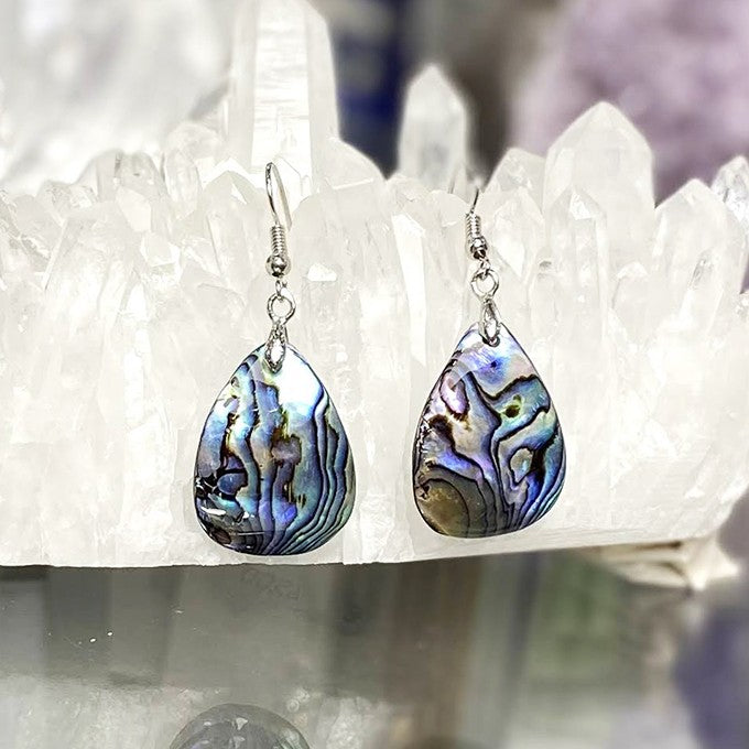 Boucles D'Oreilles Laiton Et Nacre Abalone