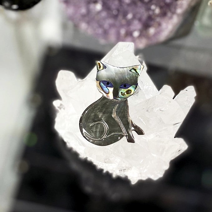 Broche Chat En Nacre