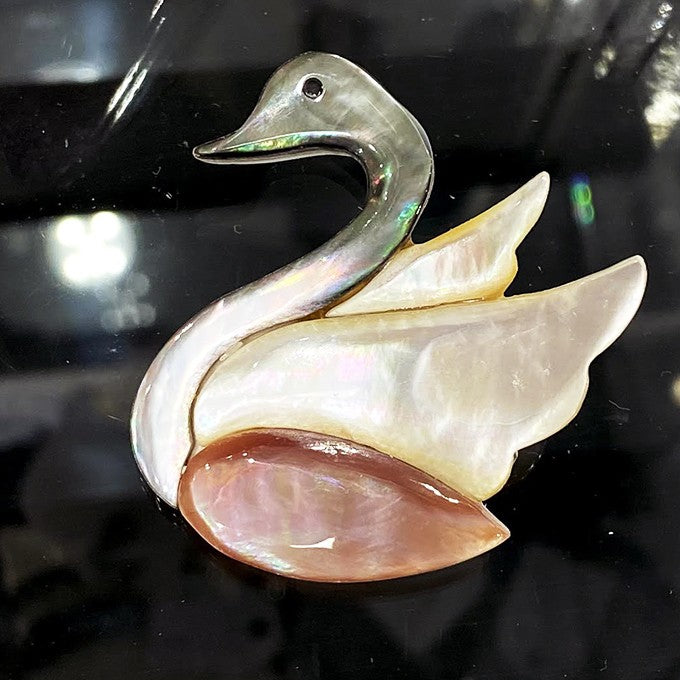 Broche Cygne En Nacre