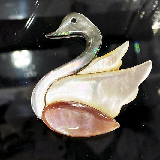 Broche Cygne En Nacre
