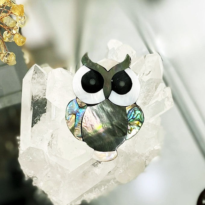 Broche Hibou En Nacre