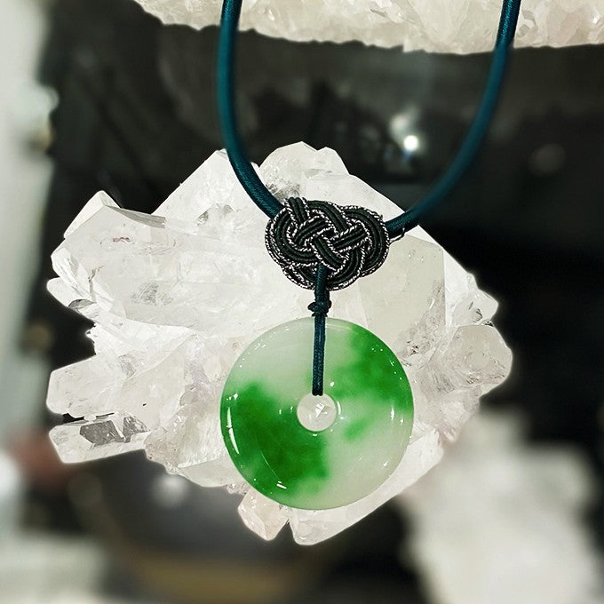 Collier Pendentif Agate Sur Cordon