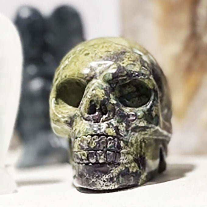 Tête De Mort Objet Décoratif En Jaspe
