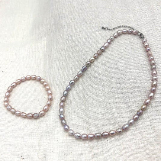 Collier Bracelet Perle D'Eau Douce