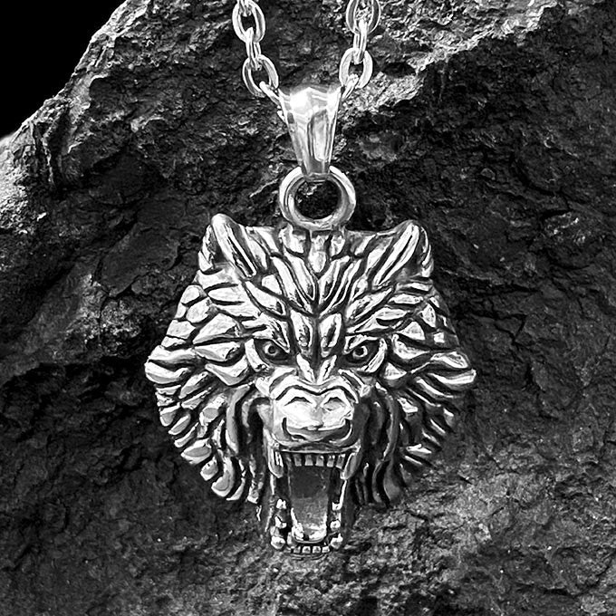Pendentif Acier Inoxydable Tête De Lion