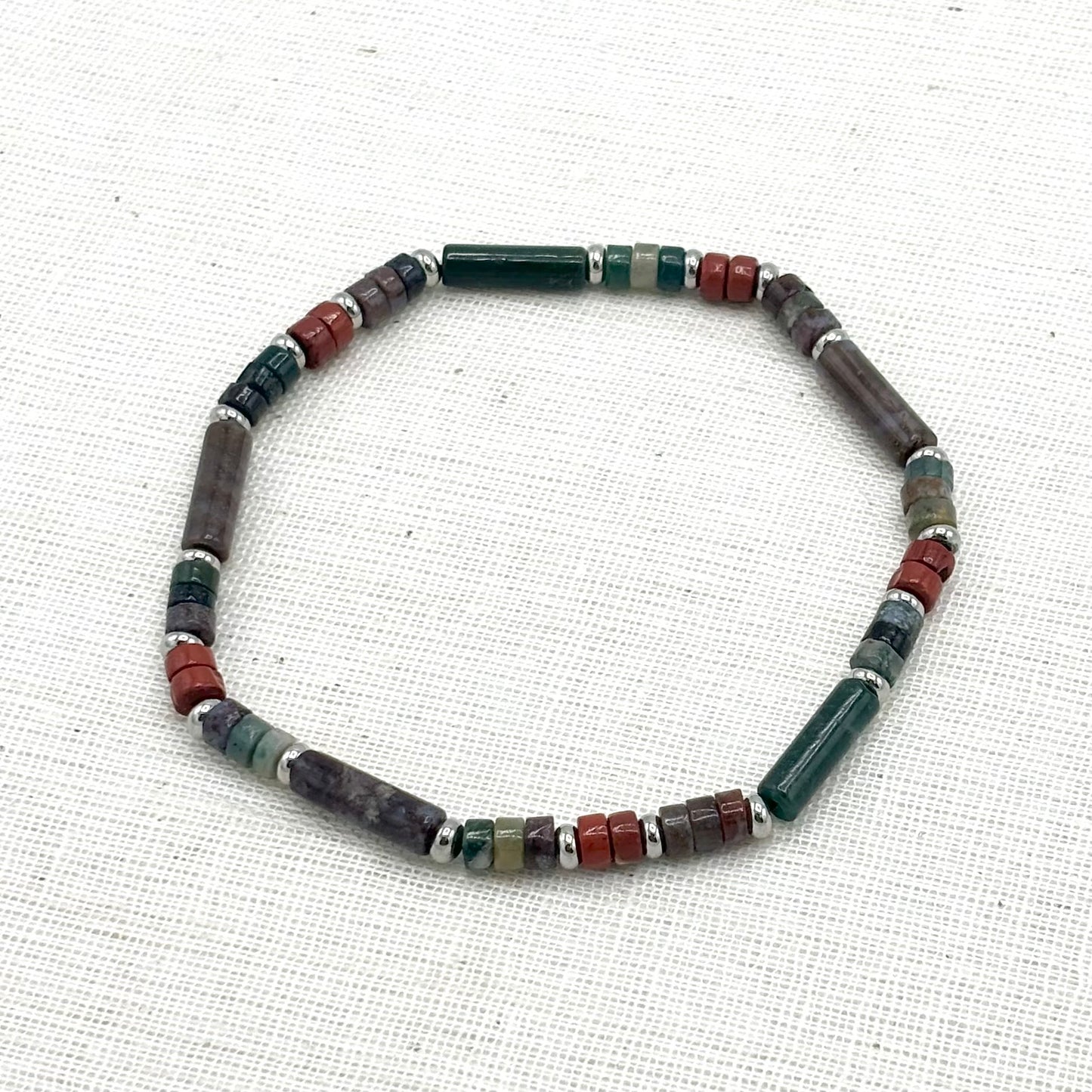 Bracelet Homme Pierre Naturelle Et Acier Inoxydable