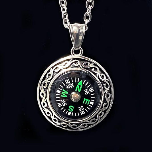 Pendentif Acier Inoxydable Boussole