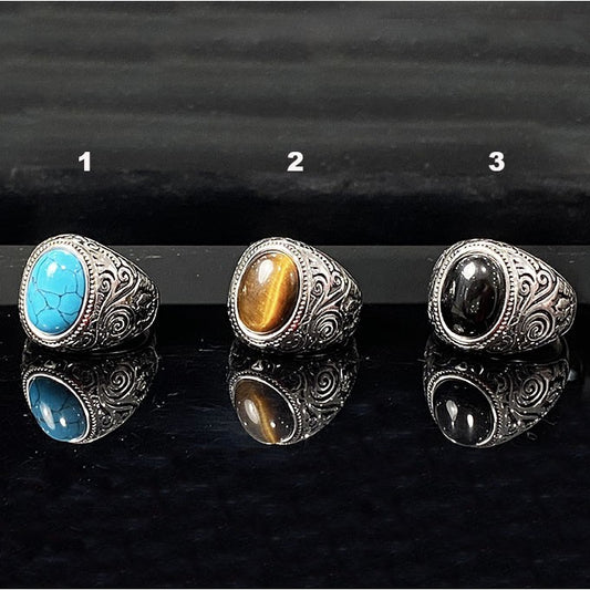 Bague Acier Inoxydable Chevalière Oeil De Tigre