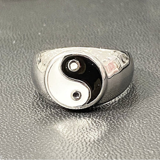 Bague Acier Inoxydable Chevalière Ying Yang