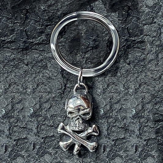 Porte-Clé En Acier Inoxydable Tête De Mort