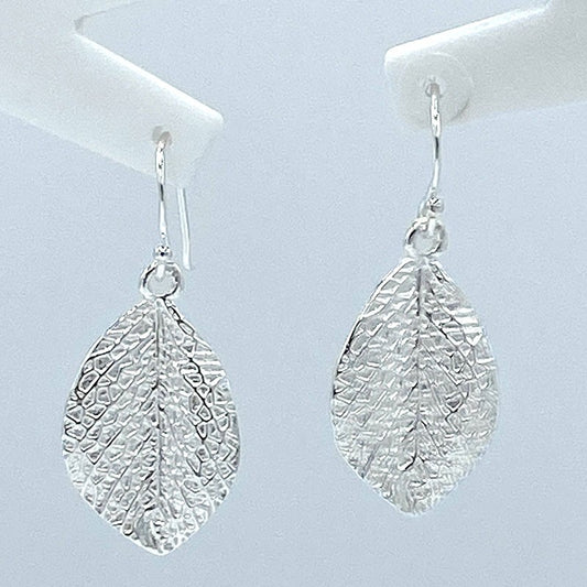 Boucles D'Oreilles Feuille Argent Massif 5.14G