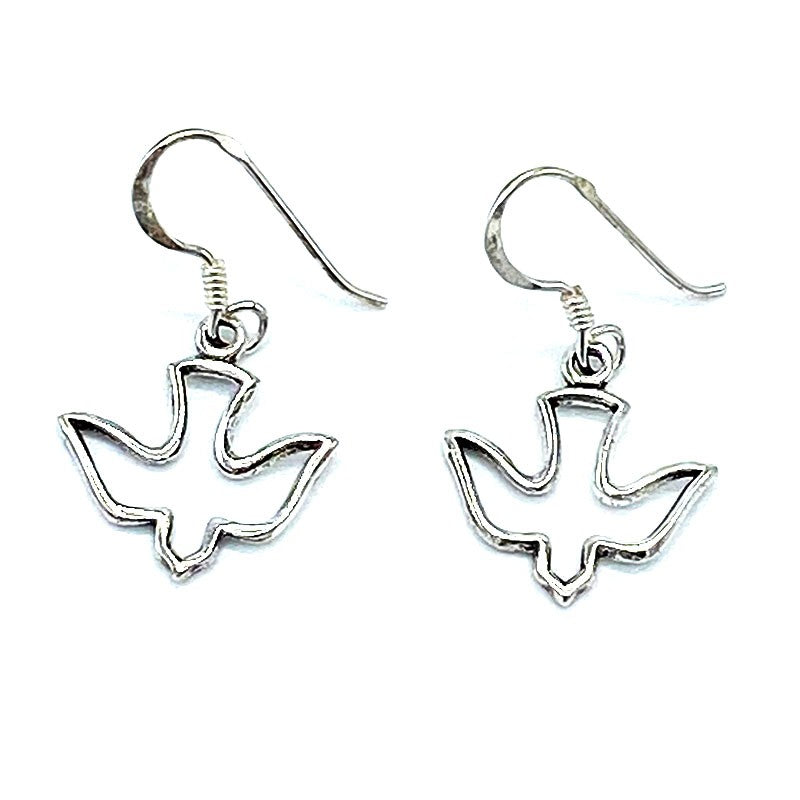 Boucles D'Oreilles Colombes Argent Rhodié 1.3G