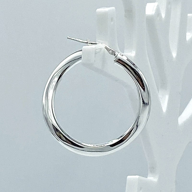 Boucles D'Oreilles Créoles Argent Massif