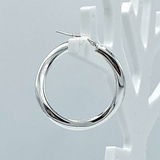Boucles D'Oreilles Créoles Argent Massif