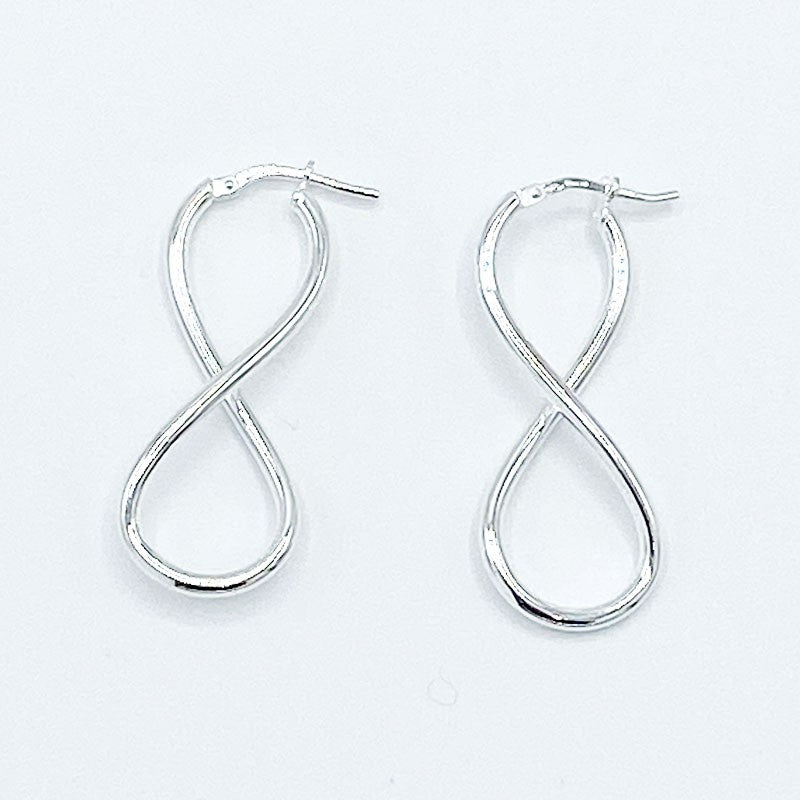 Boucles D'Oreilles Argent Massif Signe Infinie 3.58G